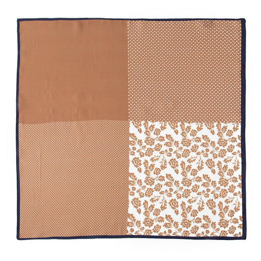 inRealSilk Patchwork Coffee 53cm*53cm Printing 100% Small Square Silk Scarf Neckerchiefs&Bandana For All Occasions