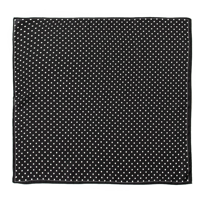 inRealSilk White Spots On A Black Background 53cm*53cm Printing 100% Small Square Silk Scarf Neckerchiefs&Bandana For All Occasions