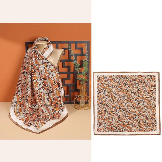 inRealSilk Alphabet Twist 68cm*68cm 100% Silk Small Square Scarf