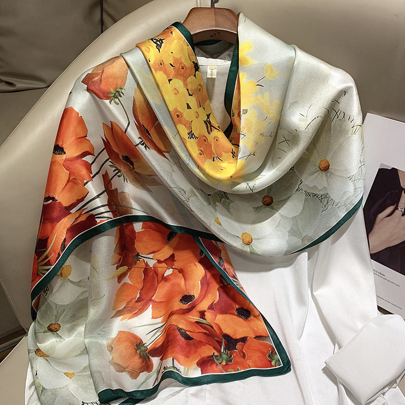 inRealSilk Chrysanthemum 55cm*173cm 100% Silk Shawls