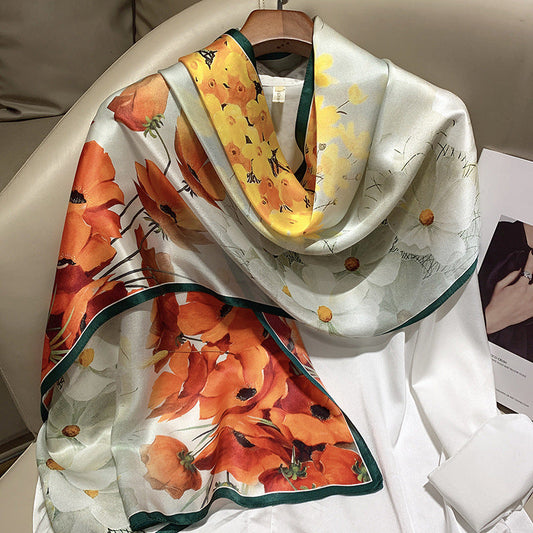 inRealSilk Chrysanthemum 55cm*173cm 100% Silk Shawls