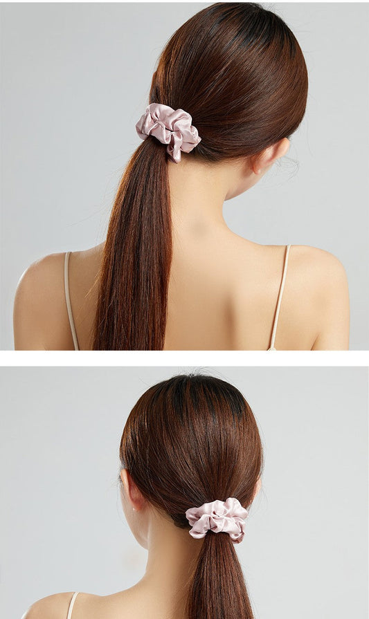 inRealSilk Llit. Lotus Pink Color Hand-sewn 16mm Silk Hairband 3.5cm Side Width 100% Mulberry Silk