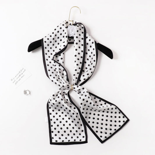 inRealSilk PZS04-01# Double Layers 145cm*17cm 100% Small Silk Scarf Neckerchiefs