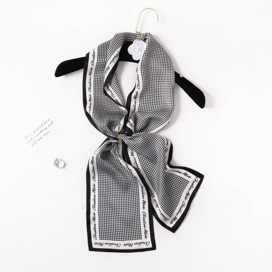 inRealSilk PZS04-05# Double Layers 145cm*17cm 100% Small Silk Scarf Neckerchiefs