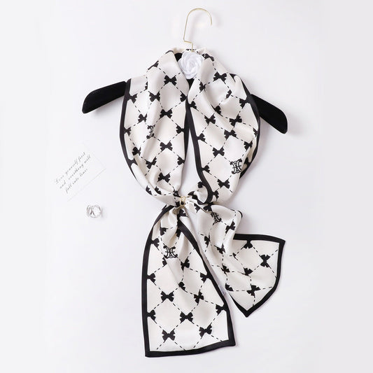 inRealSilk PZS04-03# Double Layers 145cm*17cm 100% Small Silk Scarf Neckerchiefs