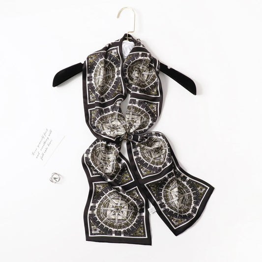 inRealSilk PZS09-06# Double Layers 145cm*17cm 100% Small Silk Scarf Neckerchiefs