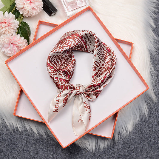 inRealSilk S21011 53cm*53cm Print 100% Small Square Silk Scarf Neckerchiefs&Bandana