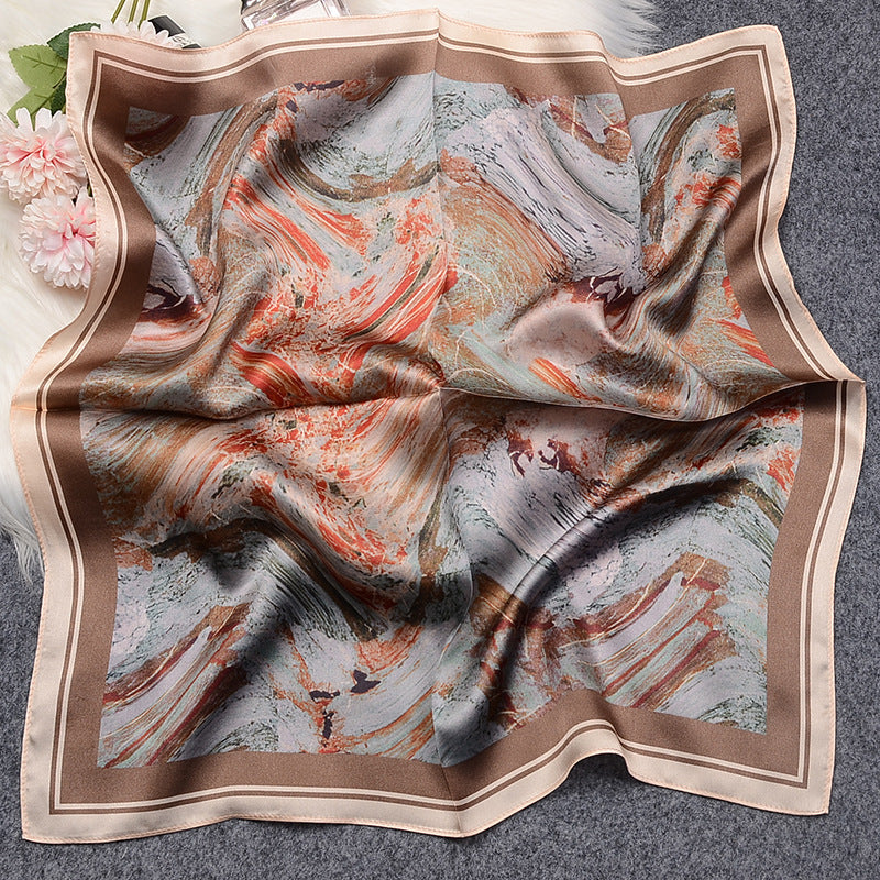 inRealSilk S21018 53cm*53cm Print 100% Small Square Silk Scarf Neckerchiefs&Bandana