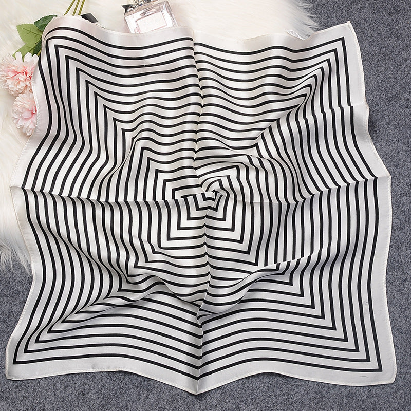 inRealSilk S21038 53cm*53cm Print 100% Small Square Silk Scarf Neckerchiefs&Bandana