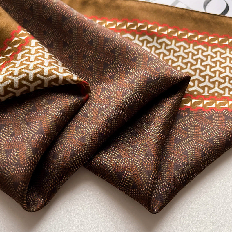 inRealSilk Women's Or Men's 100% Small Square Silk Scarf 50cm*50cm  Yellow-Brown Neckerchiefs&Bandana