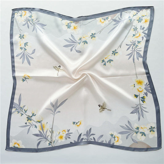inRealSilk Printed Fashion Scarf 02# 53cm*53cm Print 100% Silk Small Square Silk Scarf Neckerchiefs&Bandana&Handkerchief