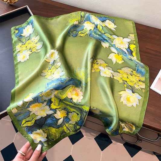 inRealSilk Printed Fashion Scarf 03# 53cm*53cm Print 100% Silk Small Square Silk Scarf Neckerchiefs&Bandana&Handkerchief