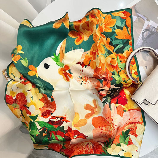 inRealSilk Printed Fashion Scarf 05# 53cm*53cm Print 100% Silk Small Square Silk Scarf Neckerchiefs&Bandana&Handkerchief