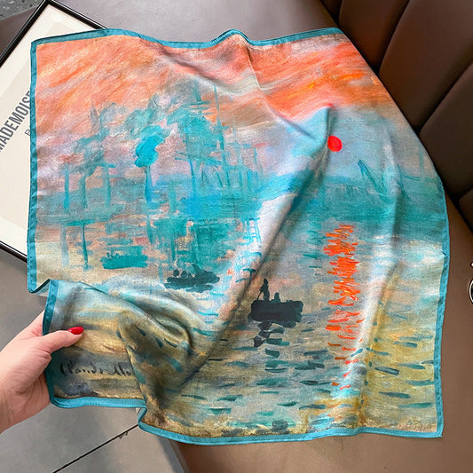 inRealSilk Printed Fashion Scarf 08# 53cm*53cm Print 100% Silk Small Square Silk Scarf Neckerchiefs&Bandana&Handkerchief