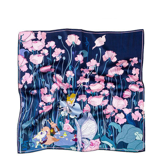 inRealSilk Printed Fashion Scarf 09# 53cm*53cm Print 100% Silk Small Square Silk Scarf Neckerchiefs&Bandana&Handkerchief