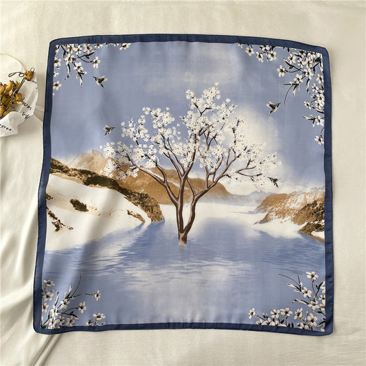 inRealSilk Printed Fashion Scarf 13# 53cm*53cm Print 100% Silk Small Square Silk Scarf Neckerchiefs&Bandana&Handkerchief
