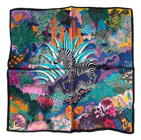 inRealSilk Printed Fashion Scarf 14# 53cm*53cm Print 100% Silk Small Square Silk Scarf Neckerchiefs&Bandana&Handkerchief