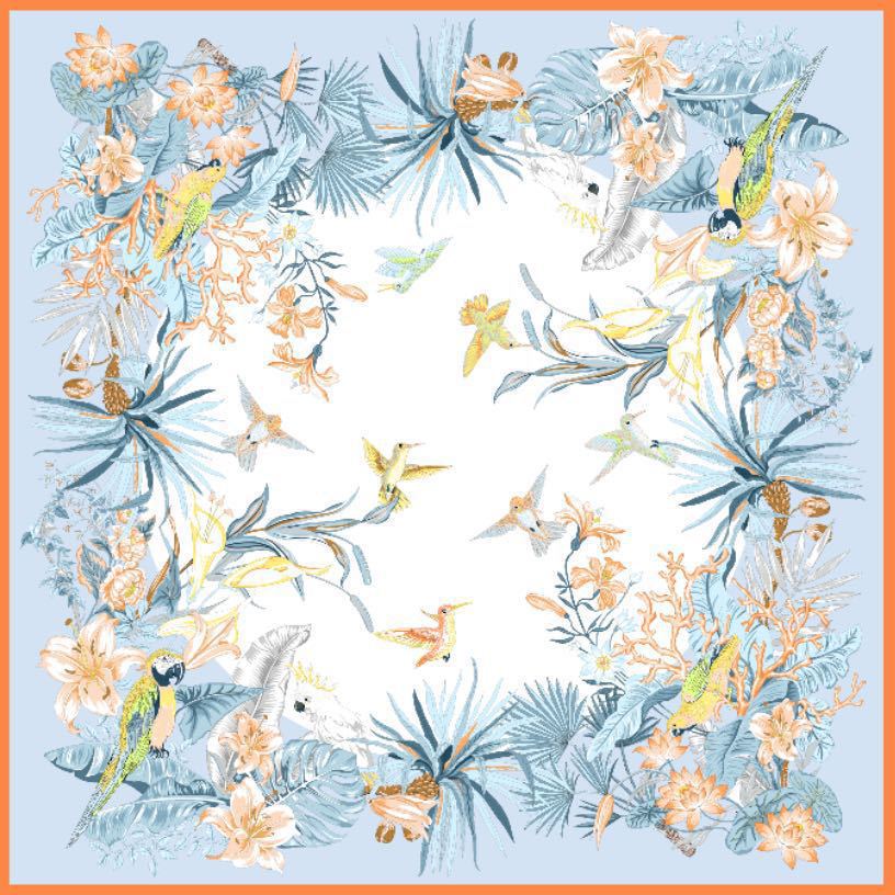 inRealSilk Printed Fashion Scarf 15# 53cm*53cm Print 100% Silk Small Square Silk Scarf Neckerchiefs&Bandana&Handkerchief
