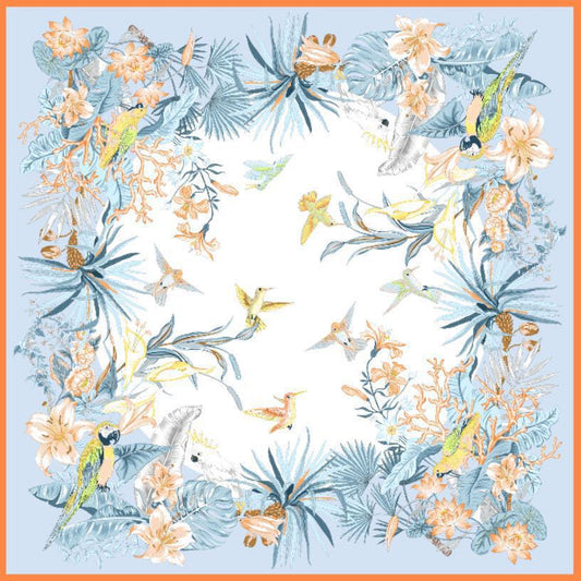 inRealSilk Printed Fashion Scarf 15# 53cm*53cm Print 100% Silk Small Square Silk Scarf Neckerchiefs&Bandana&Handkerchief