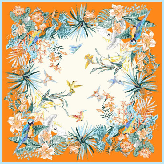 inRealSilk Printed Fashion Scarf 16# 53cm*53cm Print 100% Silk Small Square Silk Scarf Neckerchiefs&Bandana&Handkerchief