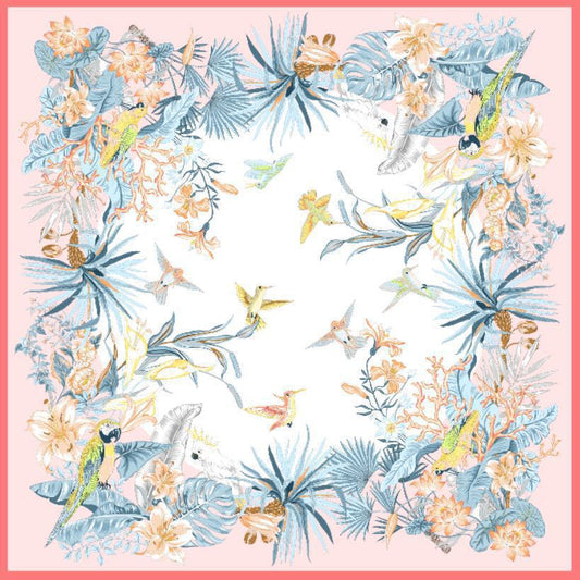 inRealSilk Printed Fashion Scarf 17# 53cm*53cm Print 100% Silk Small Square Silk Scarf Neckerchiefs&Bandana&Handkerchief