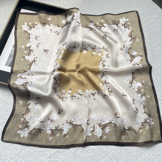 inRealSilk Printed Fashion Scarf 18# 53cm*53cm Print 100% Silk Small Square Silk Scarf Neckerchiefs&Bandana&Handkerchief