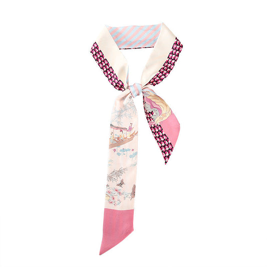 inRealSilk Twilly Pink 125cm*6cm 100% Silk (Mulberry Silk)Hypotenuse Hair Bands&Bags Ribbons&Neckband
