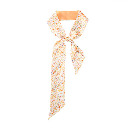 inRealSilk Twilly Orange Crush Flower 125cm*6cm 100% Silk (Mulberry Silk)Hypotenuse Hair Bands&Bags Ribbons&Neckband