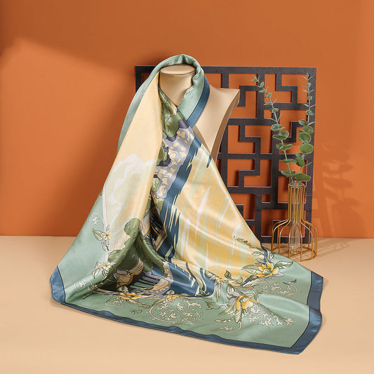 inRealSilk Color 001 90cm*90cm A Large Square 100% Silk Scarves