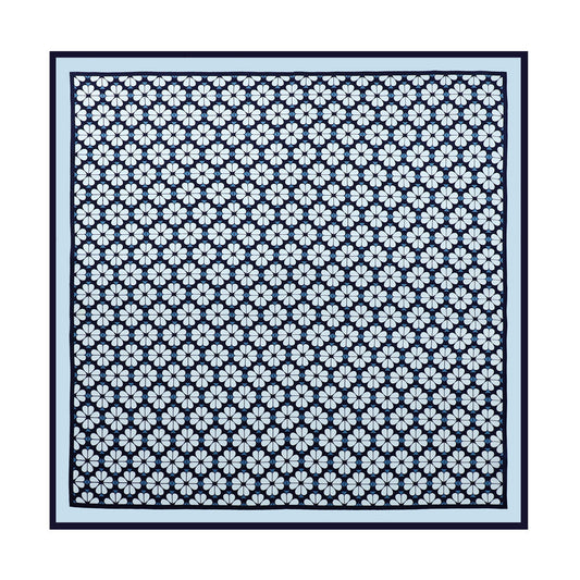 inRealSilk Pale Blue Floret 53cm*53cm Print 100% Small Square Silk Scarf Neckerchiefs&Bandana