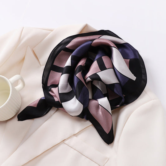 inRealSilk Geometric Simplicity 53cm*53cm Print 100% Small Square Silk Scarf Neckerchiefs&Bandana