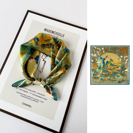 inRealSilk Flower Fairy 66cm*66cm 100% Silk Small Square Scarf Small Neckerchief with Suit