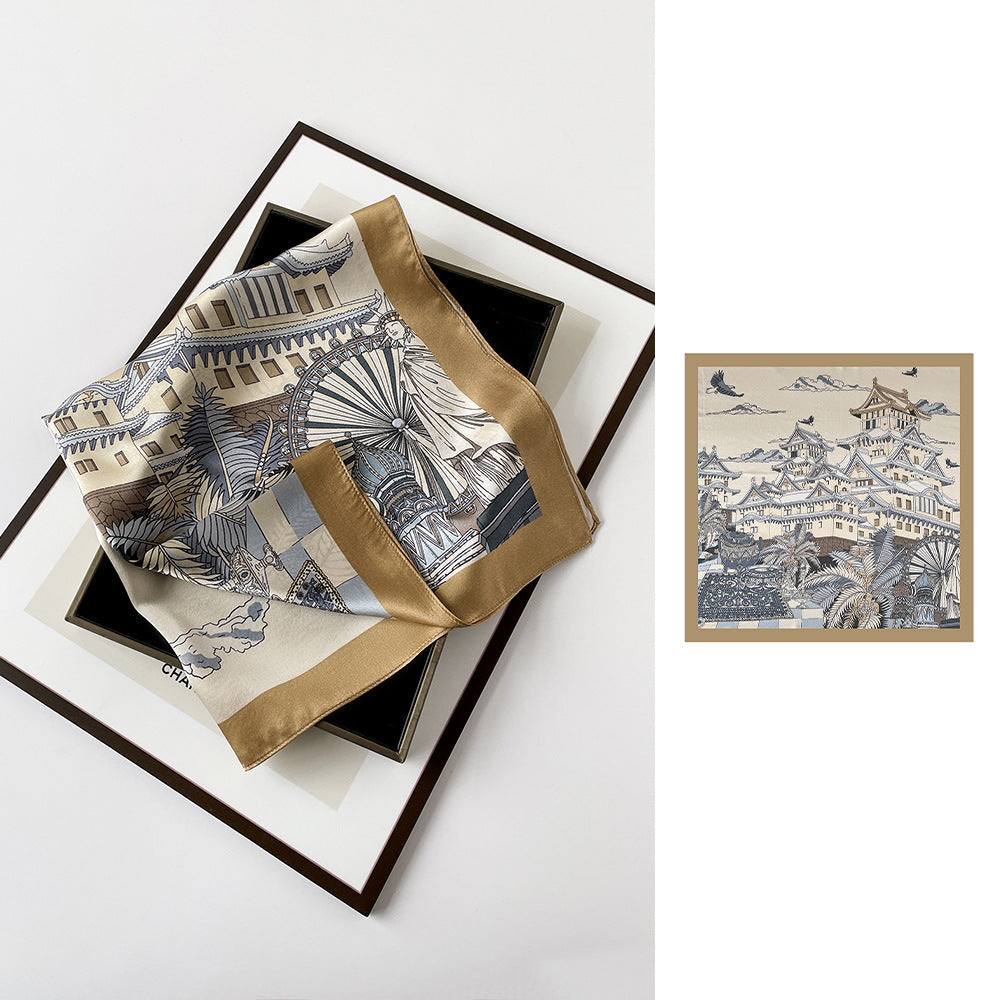 inRealSilk Magic Cloud 66cm*66cm 100% Silk Small Square Scarf Small Neckerchief with Suit