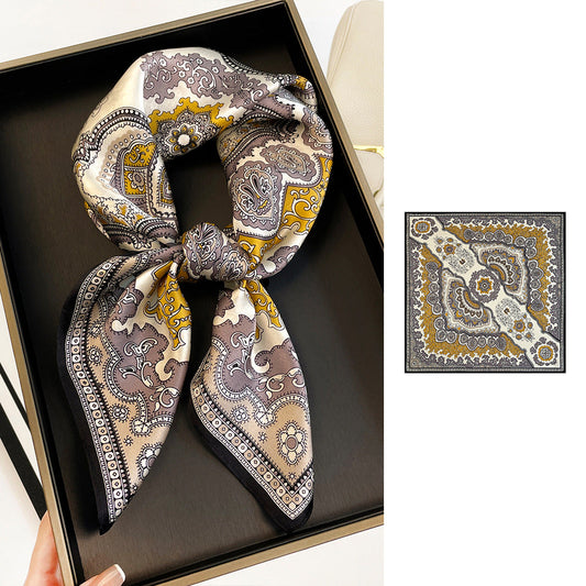 inRealSilk ZS7003-04# 66cm*66cm 100% Silk Small Square Scarf Small Neckerchief with Suit