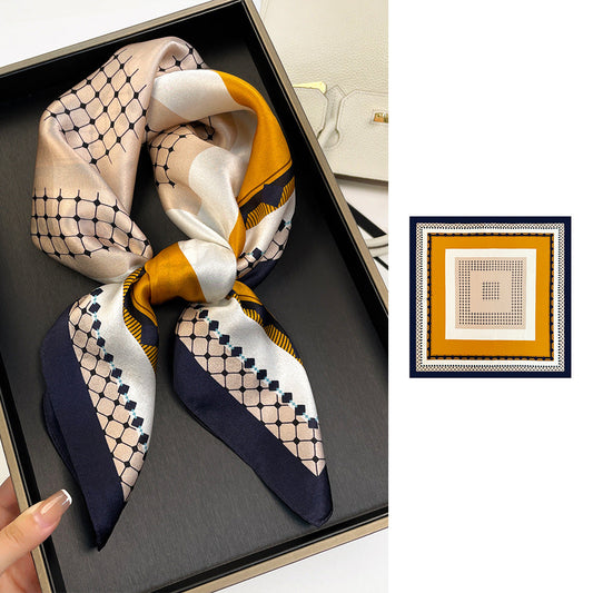 inRealSilk ZS7006-01# 66cm*66cm 100% Silk Small Square Scarf Small Neckerchief with Suit