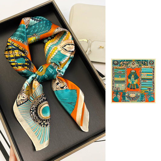 inRealSilk ZS7006-03# 66cm*66cm 100% Silk Small Square Scarf Small Neckerchief with Suit