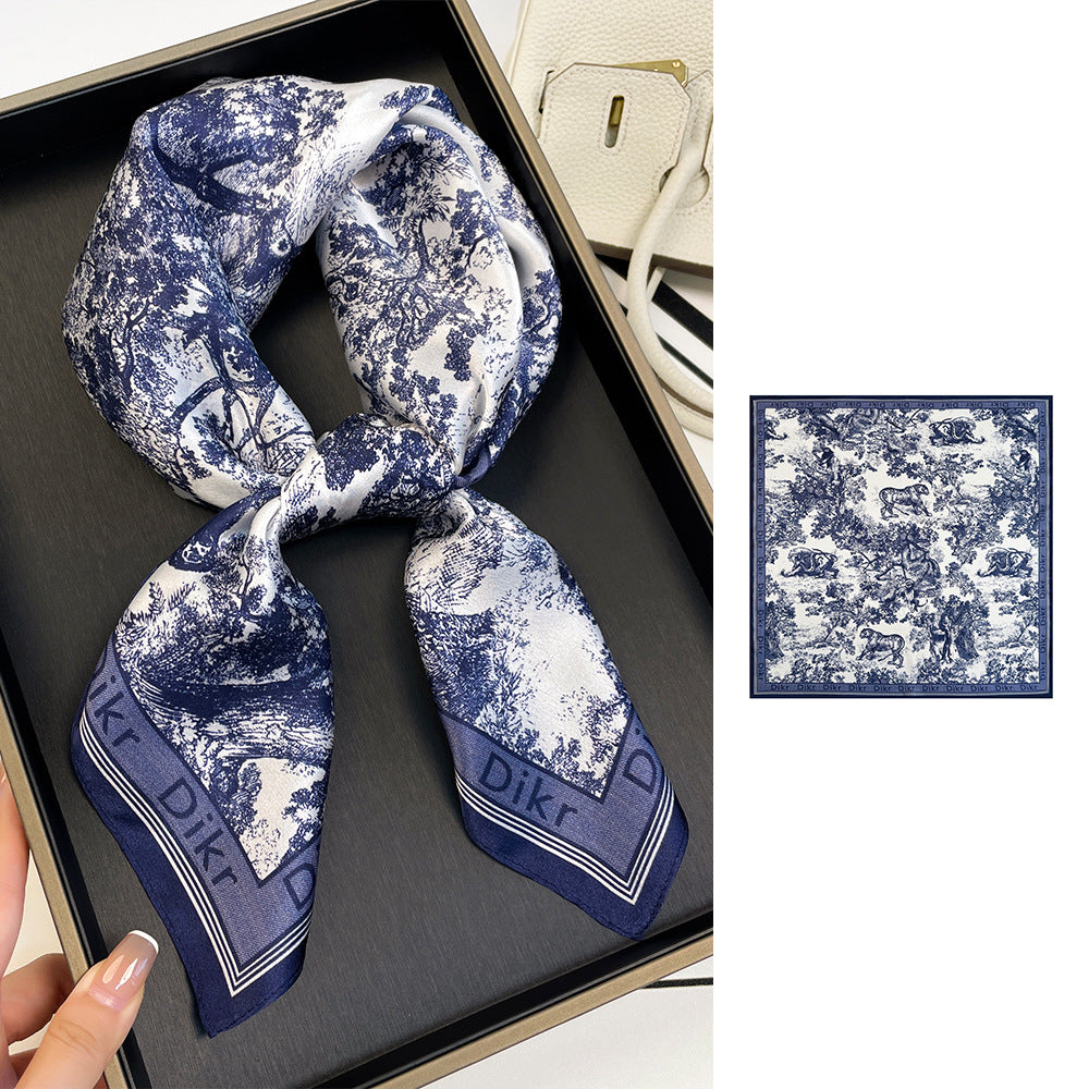 inRealSilk ZS7007-01# 66cm*66cm 100% Silk Small Square Scarf Small Neckerchief with Suit