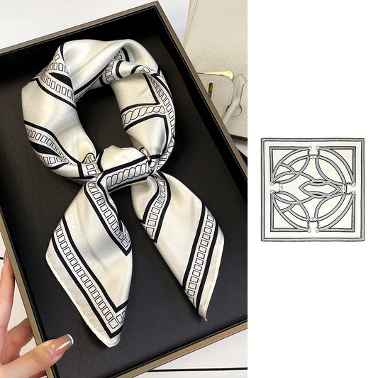 inRealSilk ZS7009-01# 66cm*66cm 100% Silk Small Square Scarf Small Neckerchief with Suit