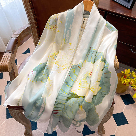 inRealSilk Printing 09# 50cm*170cm 100% Silk Shawls&Scarves