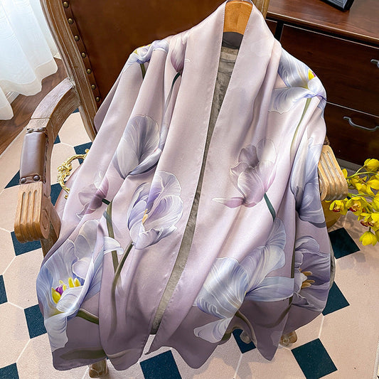 inRealSilk Printing 27# 50cm*170cm 100% Silk Shawls&Scarves