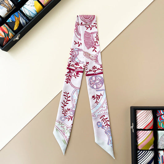 inRealSilk Twilly 18mm High Quality Stirrup Mix 86cm*5cm 100% Silk (Mulberry Silk) Hair Bands&Bags Ribbons&Neckband