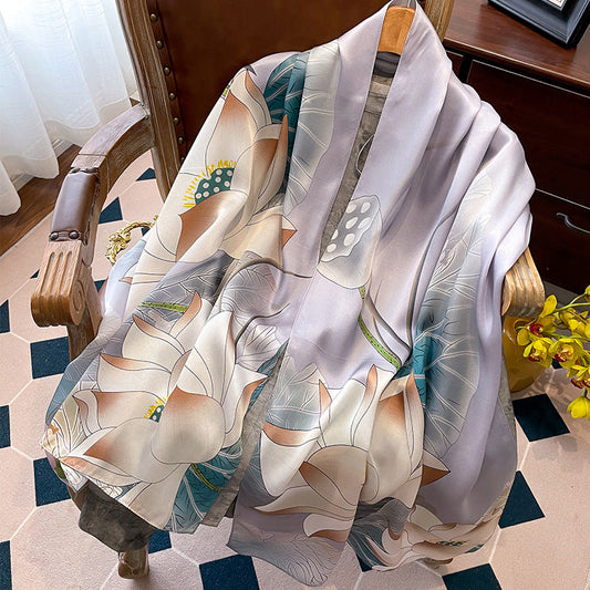 inRealSilk Printing 20# 50cm*170cm 100% Silk Shawls&Scarves
