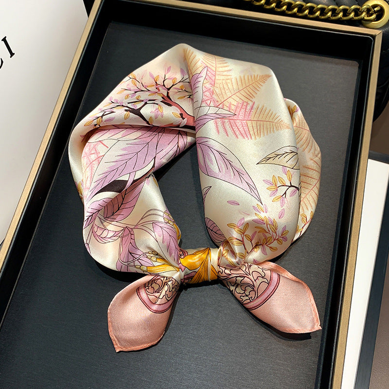 inRealSilk  53cm*53cm Champagne Powder 100% Small Square Silk Scarf Neckerchiefs&Bandana