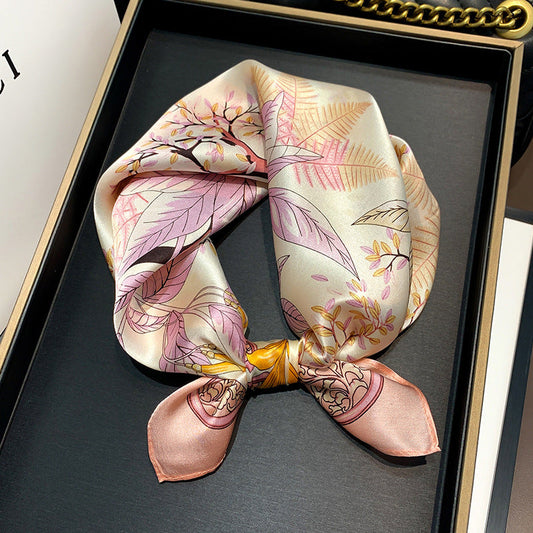 inRealSilk  53cm*53cm Champagne Powder 100% Small Square Silk Scarf Neckerchiefs&Bandana