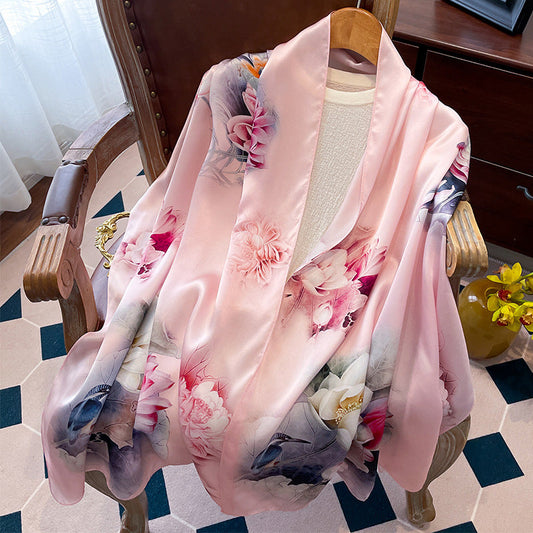 inRealSilk Printing 07# 50cm*170cm 100% Silk Shawls&Scarves