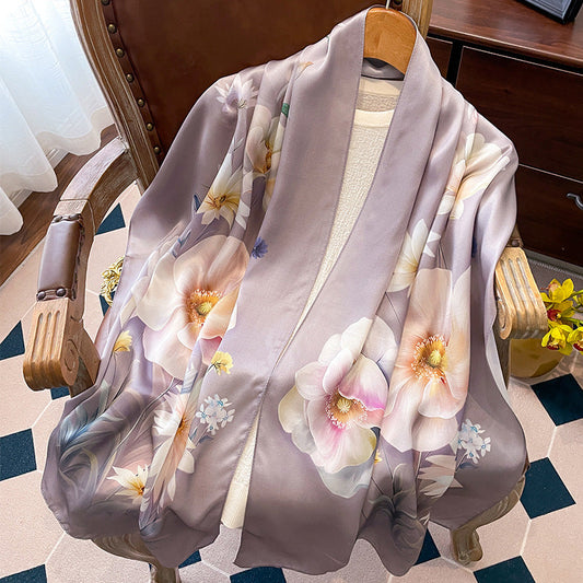 inRealSilk Printing 01# 50cm*170cm 100% Silk Shawls&Scarves