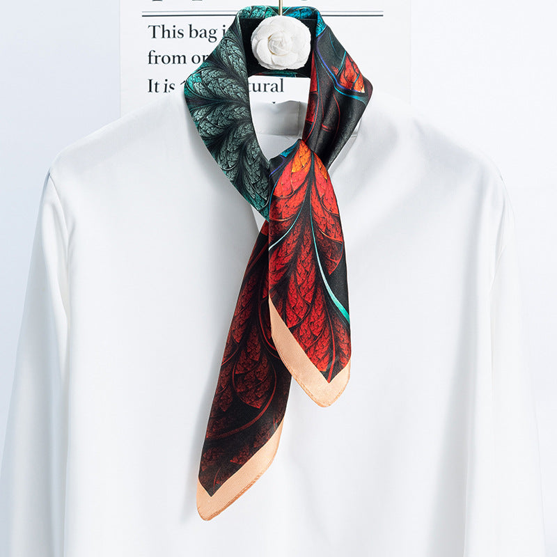 inRealSilk Red 70cm*70cm 100% Silk Small Square Scarf Fashion Commuting Style