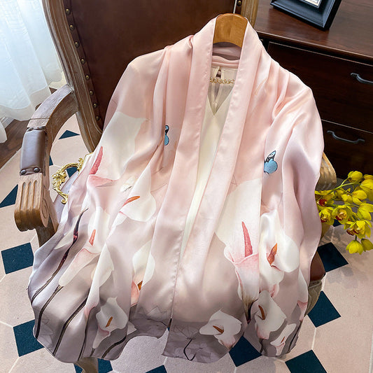inRealSilk Printing 26# 50cm*170cm 100% Silk Shawls&Scarves