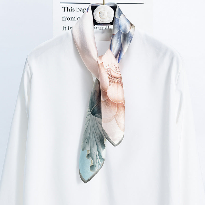 inRealSilk Homage to The God of Love 70cm*70cm 100% Silk Small Square Scarf Fashion Commuting Style