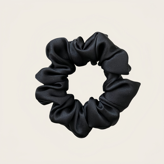 inRealSilk Black Fully Handmade 19mm Silk Hairband 2.5cm Side Width 100% Mulberry Silk